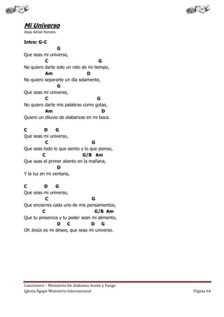 Cancionero letras y acordes iglesia hecho por luis lara