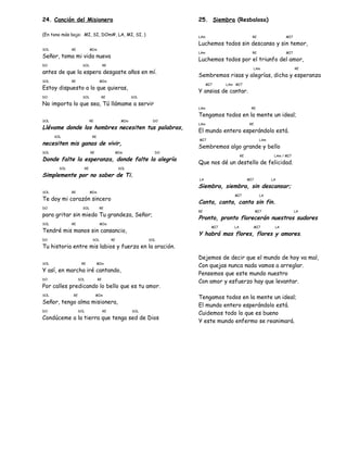 Cancionero misa con acordes