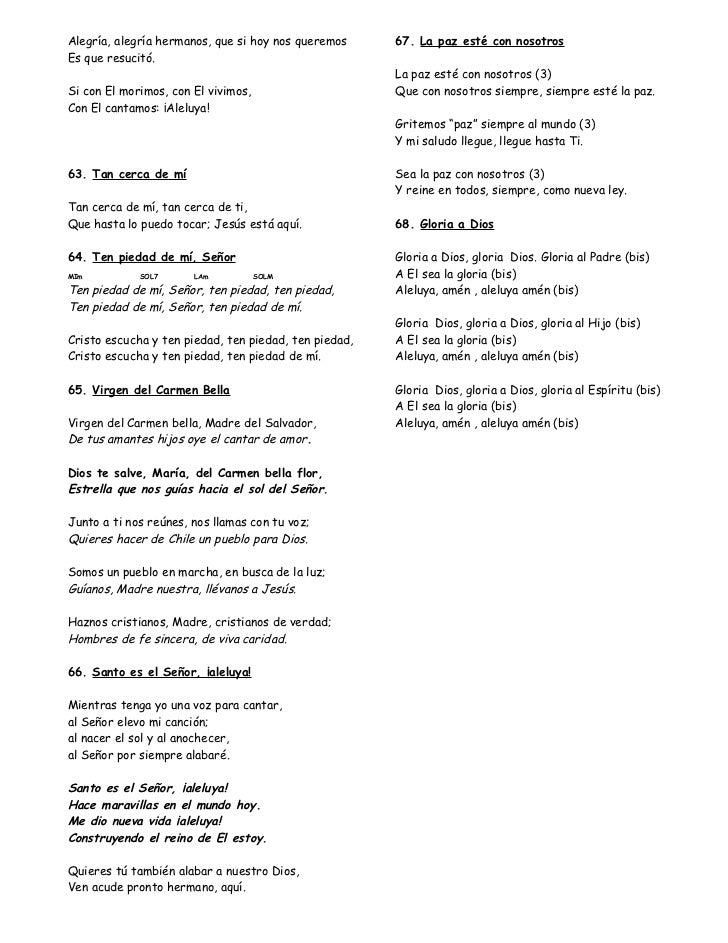 Cancionero misa con acordes