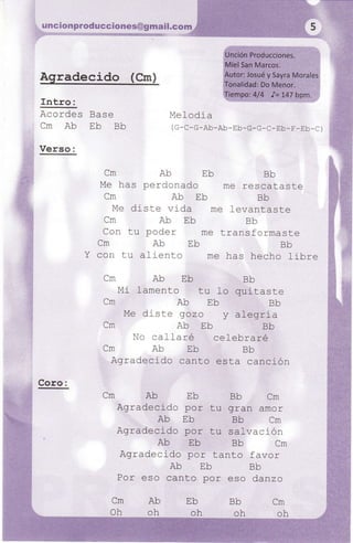Cancionero proezas miel san marcos (2012)
