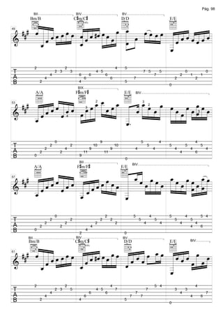Pág. 98

                                               C#m/C#
             BII                               BIV                                    BV


       «««
    # b « « « œ »œ »œ »œ q « « #ˆ œ œ œ D
        Bm/B                                                                          D/D                                         E/E


  ## « « « « » » »» » « « « « »» » »»» _
       ˆ «
       ««««              ««« «                »œ
                                               »»»    »»»œ »»œ »»œ »»œ E« « ˆ « « « «
                         ˆ « ˆ « »» »» œ »» » »»œ » » » »» « « ˆ « ˆ « « «
        « « ˆ »» »» » » « «
                         «ˆ                                            ««««««««
                                                                       « « « « « « «=
                                                                                 ˆˆˆ
49



&       ««
        « ˆ
======================   «
                         «        »» » »»» » »œ »                      ««
                                                                       « ˆ
        _
        ˆ
        «                _
                         «
                         ˆ                       »» »                  _
                                                                       «
                                                                       _
                                                                       «
                                                                       _
                                                                       ˆ
                                                                       «

             2                         2                                         4     5
T                          4
                               2 3         3
                                                 6         6
                                                                4 5
                                                                        6
                                                                                                              7 5
                                                                                                                          7
                                                                                                                              5
                                                                                                                                          2
                                                                                                                                              0
                                                                                                                                                  1           1
                                                                                                                                                                  0
A                      4                               6                     6                  7                                     2               2
B                  2                             4                                     5

                                               F#m/F#
                                                                                                                                  0
                                                BIX




  ### A « « ˆ « « « s»œ »»œ _ _ œ »œ _ E « _ »»œ »œ »»»œ œ »œ œ »œ »»»œ »»œ »œ
                                      œ »
                                      »»»
      ««««««««
              A/A                                                                      E/E          BIV



      « « « « « « « ˆ » » » »»» » » »»» « « »»»»» » » » »»» » »»» » »œ » »
              ««««              »»»»œ _ » » »œ « « œ
      « « « ˆ « ˆ œ » » » » » » « ˆ » » » » » » œ » » » »=
                                                                2                                         3


      ««ˆ «
53



                      »»» »» »» »              «      » »» »» »»» »» » » »
                                                                                                                   2


======================
&     _«
      «ˆ        ˆ                              «
                                                       3


      «
      _
      ˆ
      «                                        _
                                               «.
                                               _
                                               «
                                                                                                                                                          3


                                               _
                                               ˆ
                                               «
                                       4




                               0                                    9                                     5                   4                       4
T                      2
                           2
                                       4
                                           2
                                                           9
                                                               10
                                                                             9
                                                                                 10
                                                                                                 4
                                                                                                                  5
                                                                                                                          4
                                                                                                                                  5
                                                                                                                                      4
                                                                                                                                              5
                                                                                                                                                  4
                                                                                                                                                              5
                                                                                                                                                                  4
A                  2               2                  11                11                                                                4           6
B            0                                   9


                                                F#m/F#
                                                                                       0
                                                 BII



      A« « « ˆ « « « s « « œ E _ « »œ »œ _ »œ œ œ _ »œ
                                         « ««
                                                                                                BIV



  ### « « « « « « « « « « « « œ »»» »œ « « « »œ »» » »œ œ » œ »»» »» »œ »œ »»
             A/A                                                                      E/E

              ««««
      « « « « « « « ˆ « « « « »» » » »œ « « « » » » » »»»»» » »» » » » »»»»œ »
                                         « ˆ«
      « « « ˆ « « « « « ˆ » » » » « ˆ » » » » » » » » œ » »=
      « « ˆ « ˆ __ˆ                      «
57



======================
&     «ˆ
      _
      «         ˆ     «ˆ
                      «««                «
                                     » » _
                                         «       » »             » »»» » » »»
      _
      ˆ
      «               _
                      «
                      _
                      ˆ
                      «                  «
                                         _
                                         «
                                         _
                                         ˆ
                                         «

                               0                                        2                       5                     4           5           4               5 4
T                      2
                           2
                                       2
                                           2
                                                                2
                                                                    2        2
                                                                                 2
                                                                                                      5
                                                                                                              4
                                                                                                                          5
                                                                                                                              4
                                                                                                                                      5
                                                                                                                                          4
                                                                                                                                                  5
                                                                                                                                                      4
A                  2               2                       4                                                                                      4           6
B            0                                         4


                                               C#m/C#
                                                 2                                     0
       BII                                     BIV                                    BV


       «««
    # b « « « œ »œ »œ »œ q« « #ˆ œ œ œ œ D« « « œ _ »œ E« « ˆ »œ »œ
       Bm/B                                                                            D/D                                        E/E             BIV



  ## ˆ « « « » » »» » « « « « »» » »»» »»» « « « « »»» »œ »» « « ˆ « »» »
       « «
       ««««              ««ˆ «             ««ˆ« »
        « « ˆ »» » » » « « « « »» »» »» »» « « « « »»
                                           «ˆ «  ˆ
                                                             ««««
                                                             « ˆ « « œ » »œ »
                                                             « « » » »=
61



&       ««
        «ˆ
======================   «ˆ
                         «                 «
                                           «
                                           ˆ                 «
                                                             «       » » »
        _
        «
        ˆ                _
                         ˆ
                         «                                   _
                                                             «
                                                             _
                                                             «
                                                             _
                                                             ˆ
                                                             «
             2                         2                                     4                                            5 4                         4
T                          4
                               2 3         5
                                                           6
                                                                4 5
                                                                        6
                                                                                 7
                                                                                                 7
                                                                                                               7                      3
                                                                                                                                          4
                                                                                                                                              3
                                                                                                                                                                  7
A                      4                               6                                    7         7                                           4           6
B                  2                             4                                     5
                                                                                                                                  0
 