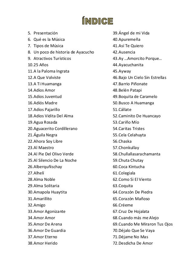 Recopilacion De Canciones Ayacuchanas Por Los Niku S