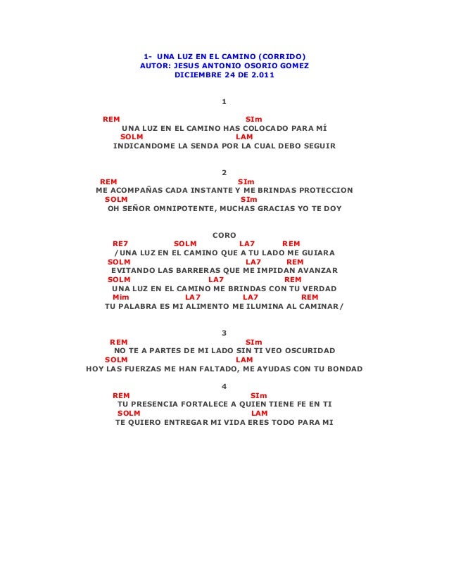 Canciones proyecto musical una luz en el camino
