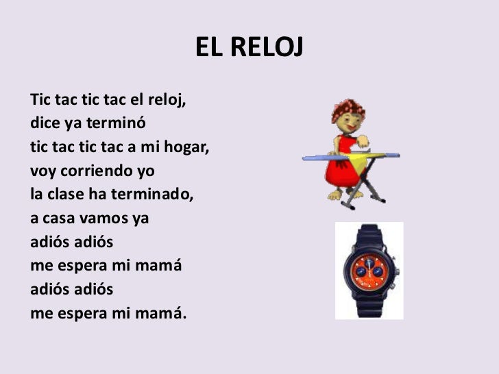 Canciones Infantiles Tic Tac Letra El Reloj CanciÃ³n Tic Tic Tac