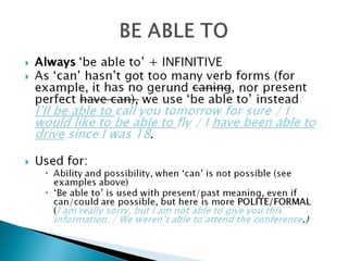 Can, could, be able to | PPT