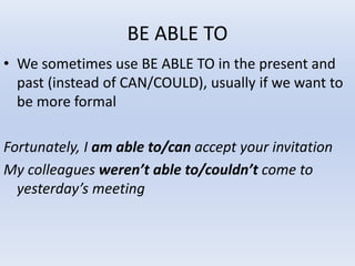 Can, could, be able to | PPTX