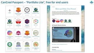 CanCred Passport – “Portfolio Lite”, free for end users
 