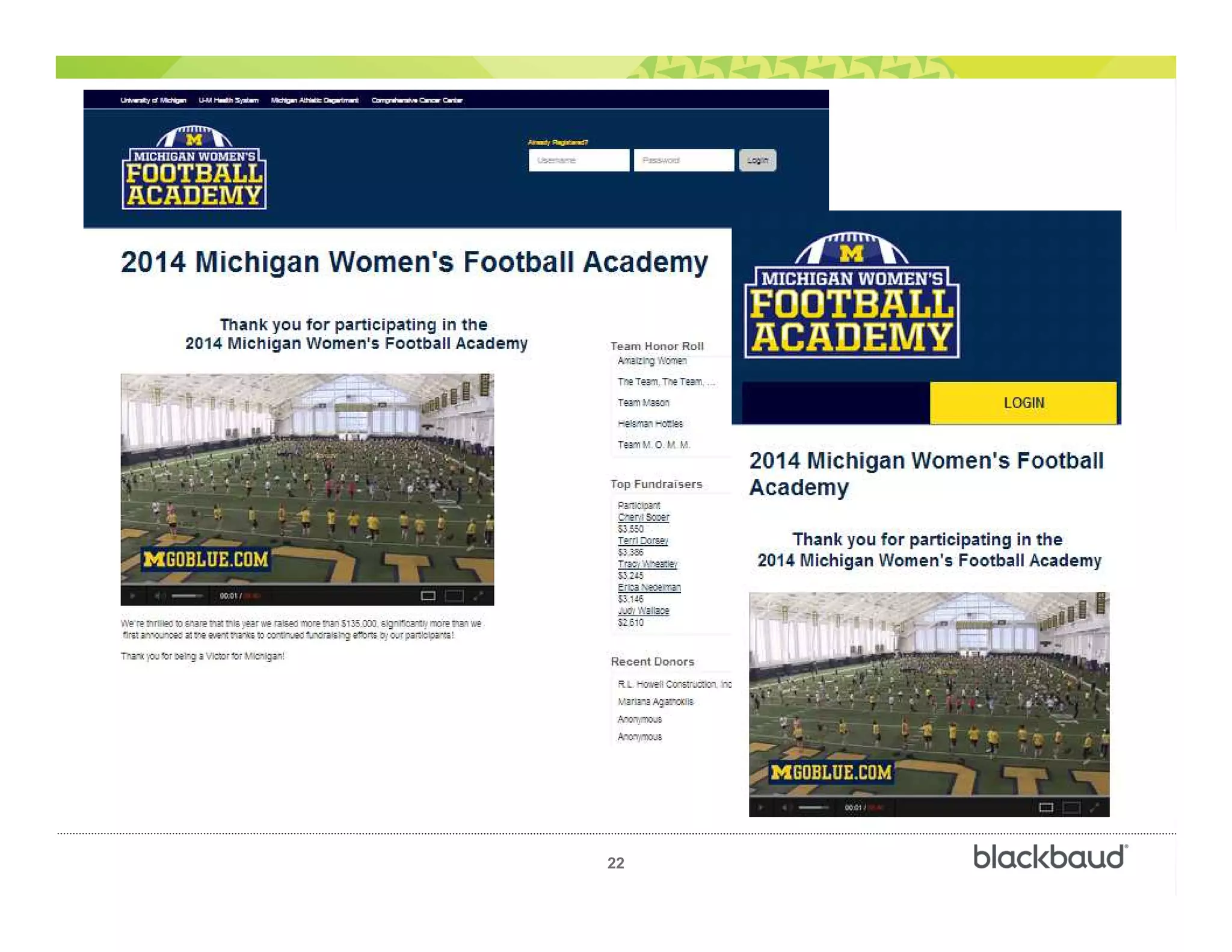 瞠
22
Blackbaud Enterprise Customer Summit
 