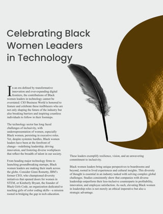 The Most Iconic Black Women Leaders Driving Change in 2025 | PDF
