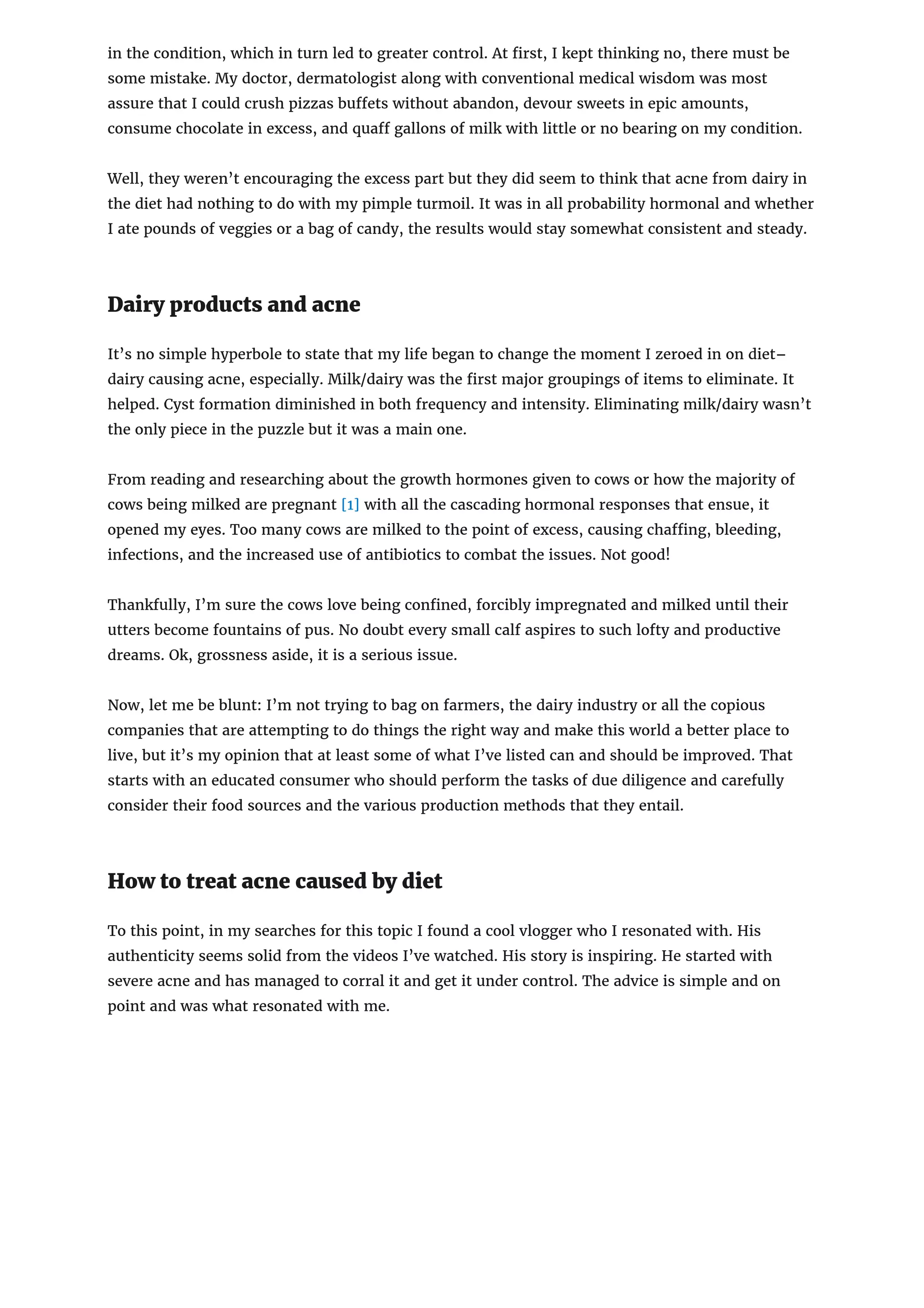 Can dairy cause acne?