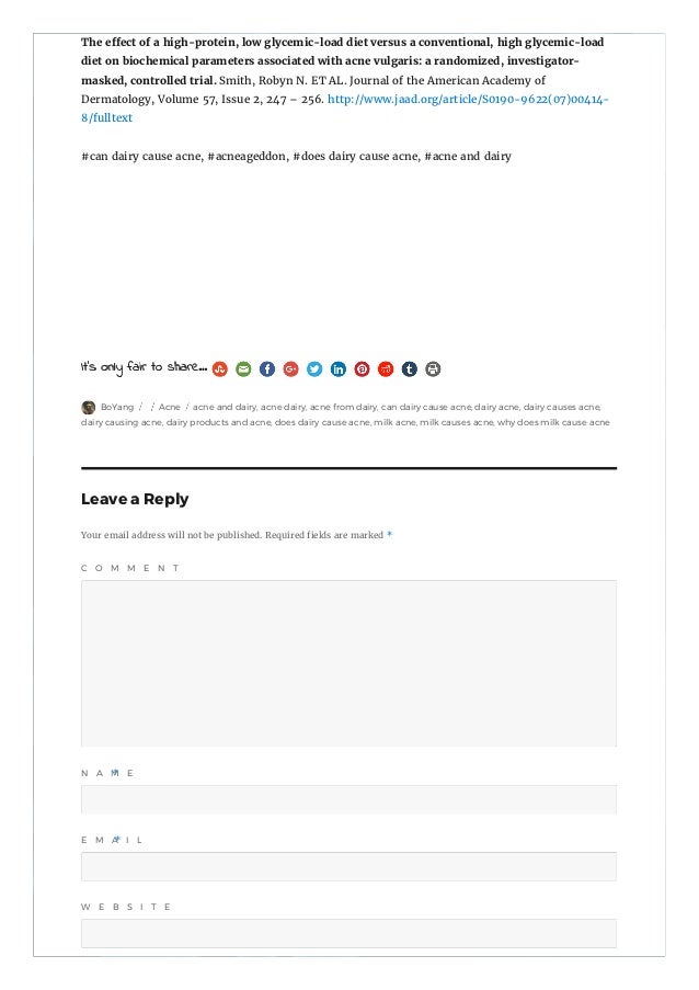 Can dairy cause acne?