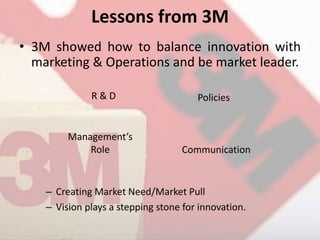 creativity and innovation of 3M | PPTX