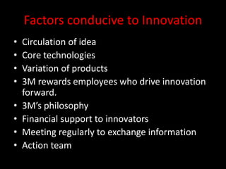 creativity and innovation of 3M | PPTX