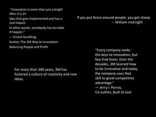 creativity and innovation of 3M | PPTX