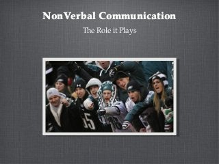NonVerbal Communication
The Role it Plays

 