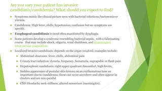 Candida in icu and diagnosis DR M.L. PRASHANTH MD IDCCM | PPTX