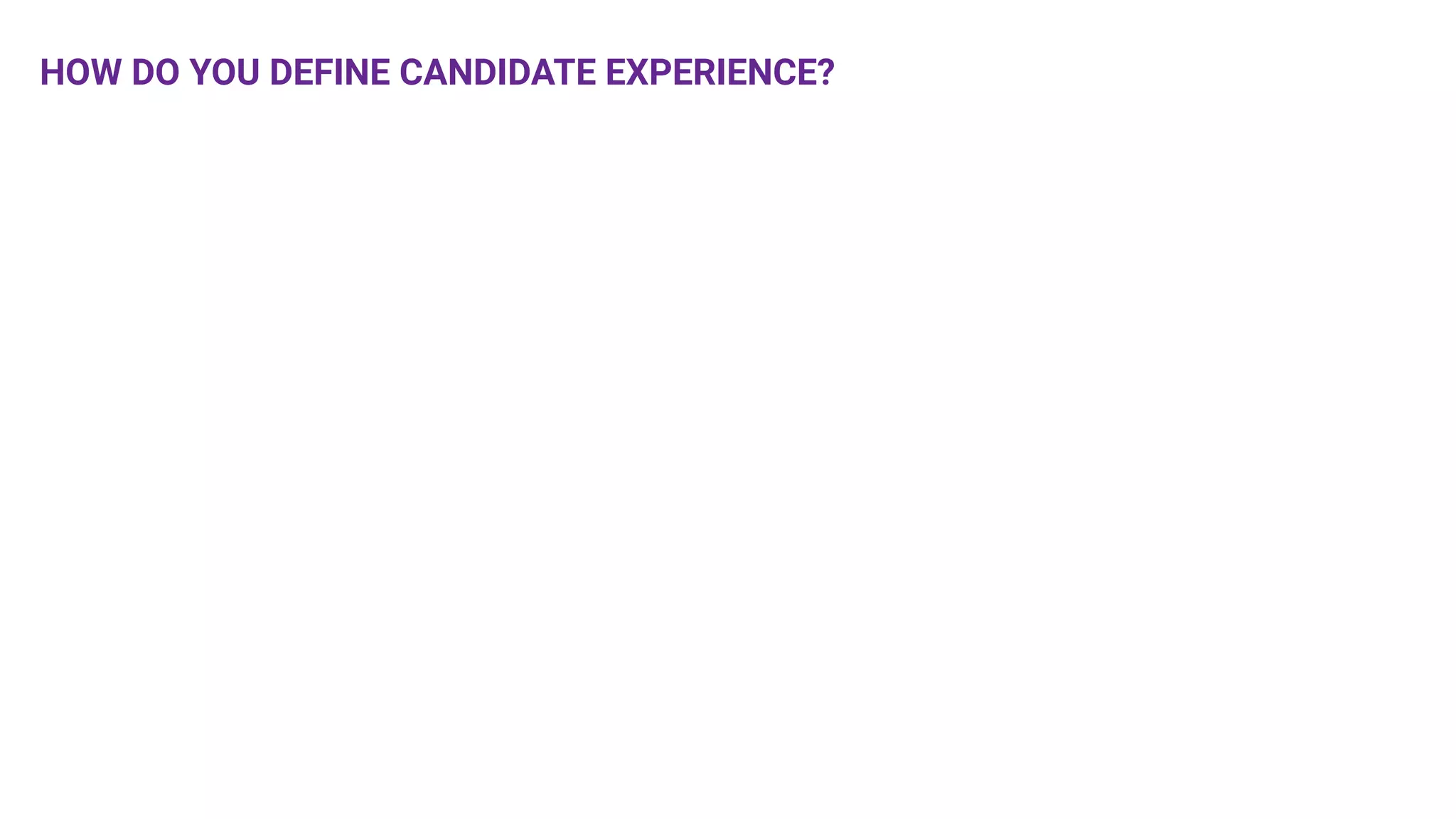 HOW DO YOU DEFINE CANDIDATE EXPERIENCE?
 