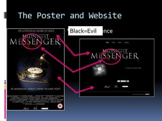 The Poster and Website
          Red=Blood
          White=innocence
          Black=Evil
 