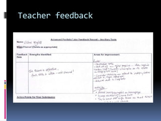 Teacher feedback
 