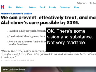 OK. There’s some
vision and substance.
Not very readable.
 