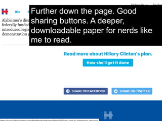 Further down the page. Good
sharing buttons. A deeper,
downloadable paper for nerds like
me to read.
 