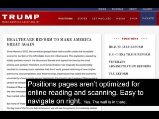 Positions pages aren’t optimized for
online reading and scanning. Easy to
navigate on right. Yes. The wall is in there.
 