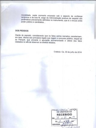 Candidatos pedem que mp apure supostas irregularidades no concurso público de crateús