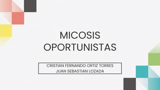 MICOSIS
OPORTUNISTAS
CRISTIAN FERNANDO ORTIZ TORRES
JUAN SEBASTIAN LOZADA
 