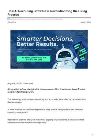 How AI Recruiting Software is Revolutionizing the Hiring Process | PDF