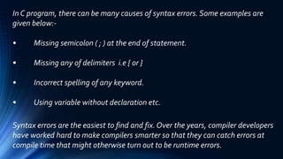 C and its errors | PPTX