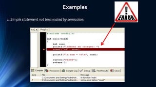 C and its errors | PPTX