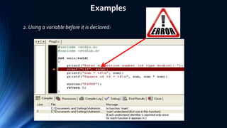 C and its errors | PPTX