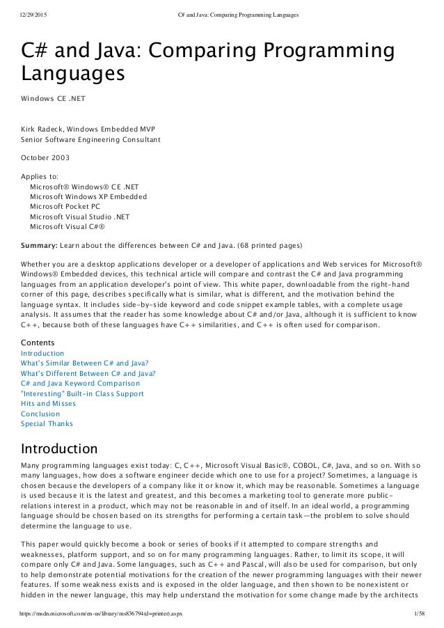 microsoft visual studio programming languages