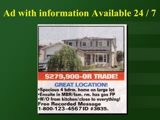Ad with information Available 24 / 7  