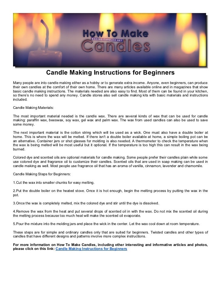 Candle Making Instructions For Beginners Candle Making Instructions For Beginners