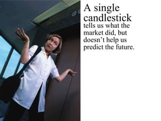 tells us what the market did, but doesn’t help us predict the future.A single candlestick