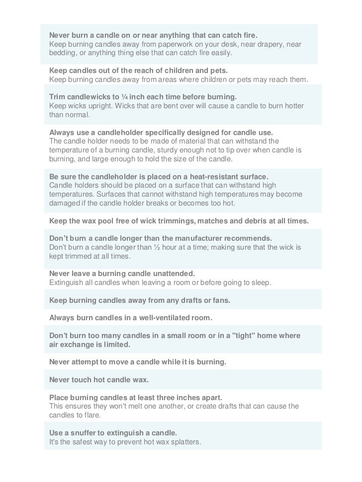 Candle safety rules