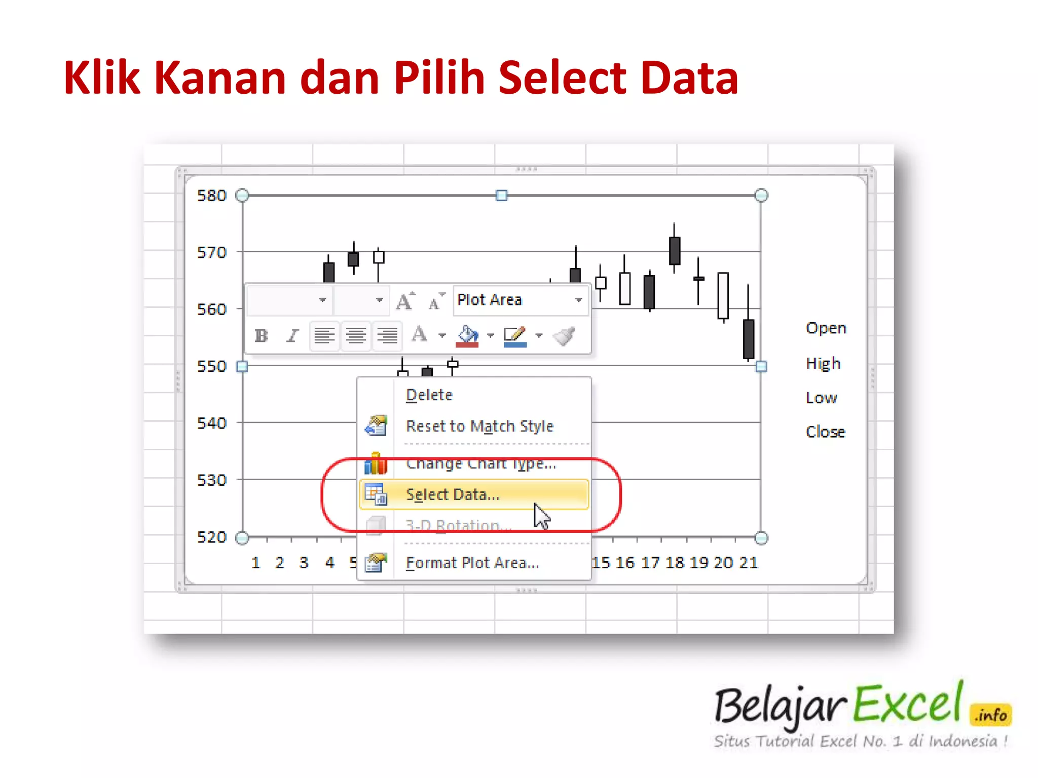Klik Kanan dan Pilih Select Data

 