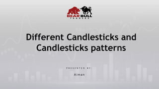 1
P R E S E N T E D B Y :
A i m a n
Different Candlesticks and
Candlesticks patterns
 
