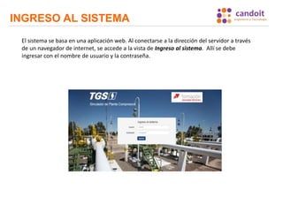 INGRESO AL SISTEMA
El sistema se basa en una aplicación web. Al conectarse a la dirección del servidor a través
de un navegador de internet, se accede a la vista de Ingreso al sistema. Allí se debe
ingresar con el nombre de usuario y la contraseña.
 