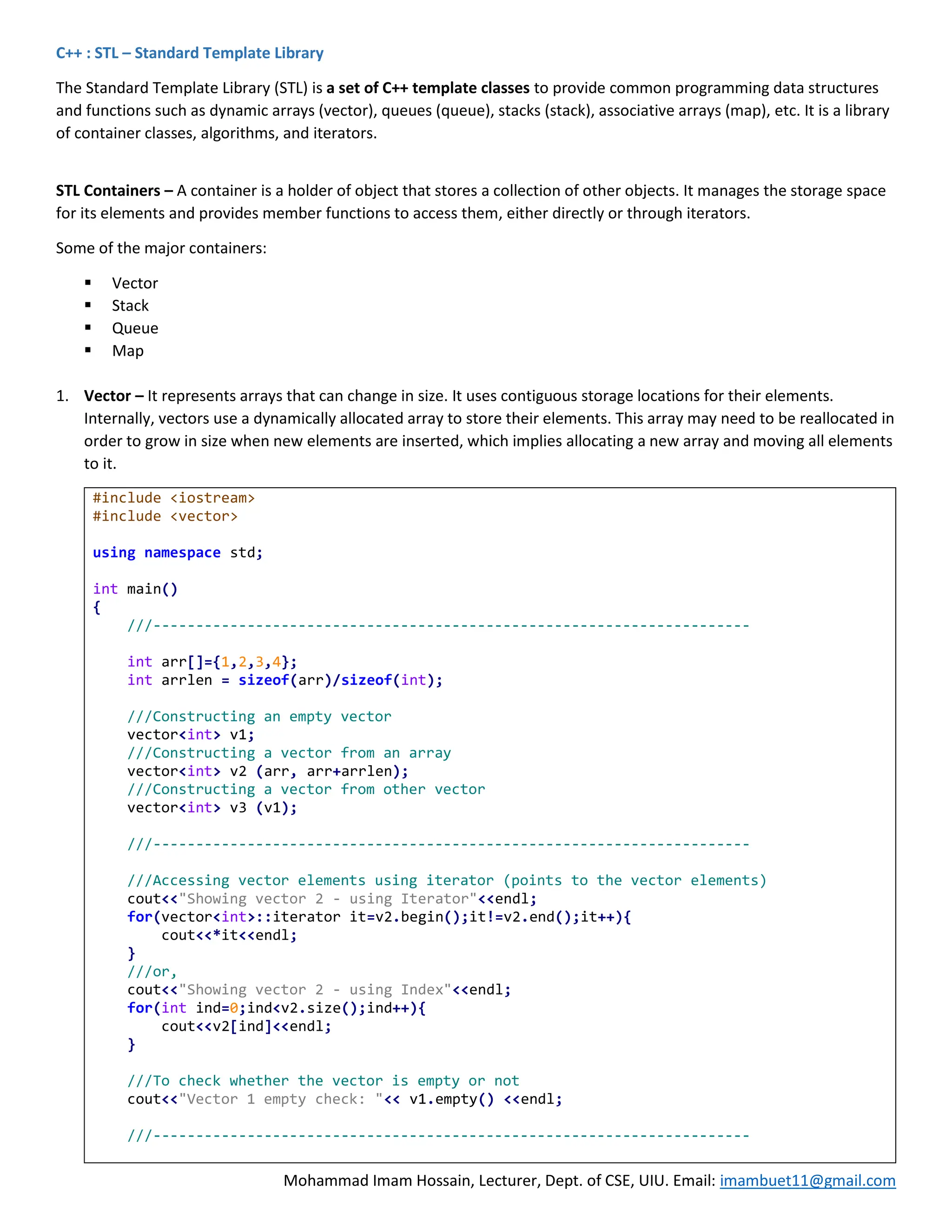 DS & Algo 1 - C++ and STL Introduction | PDF