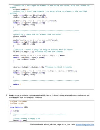 DS & Algo 1 - C++ and STL Introduction | PDF