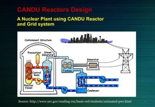 A Nuclear Plant using CANDU Reactor
and Grid system
Source: http://www.nrc.gov/reading-rm/basic-ref/students/animated-pwr.html
CANDU Reactors Design
25
 