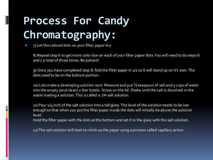 Candy Chromatography Project Pdf