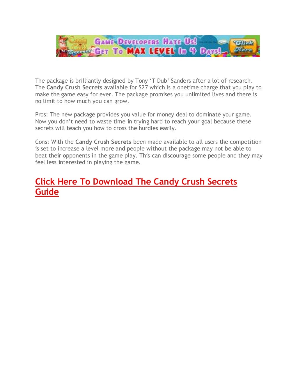 Candy Crush Cheats And Secrets Guide