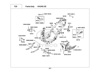 F20 Frame body KHUNG XE
- 87 -
 