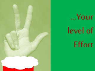 …Your
level of
Effort
 