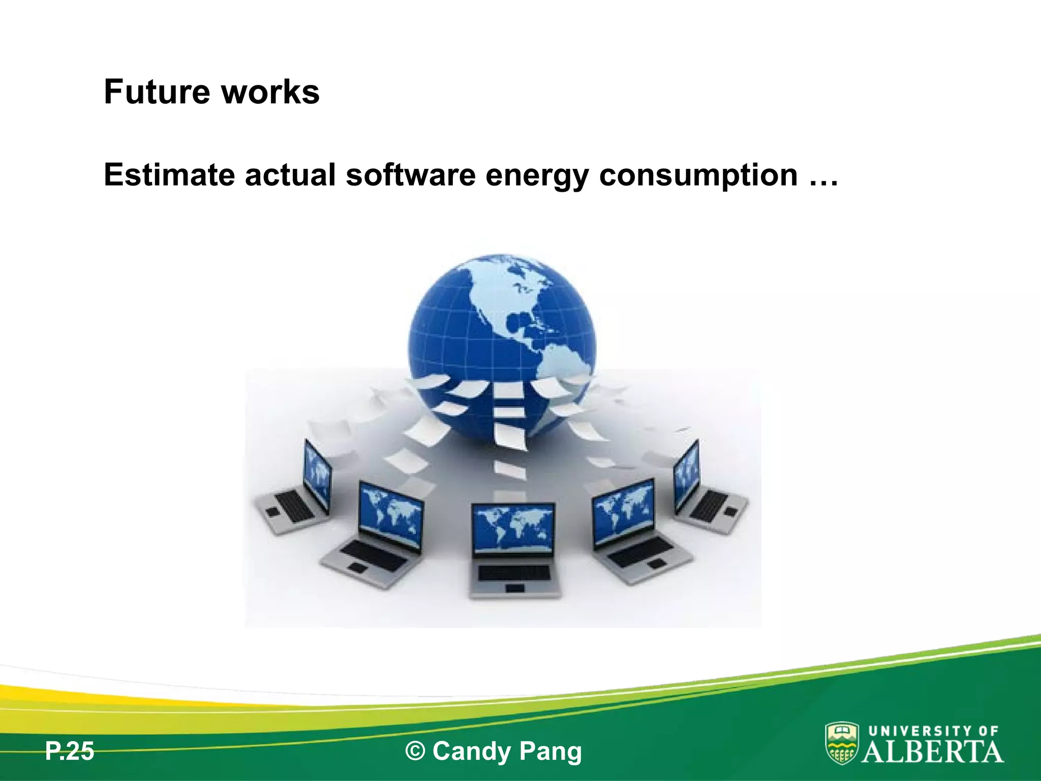 P.25 © Candy Pang
Estimate actual software energy consumption …
Future works
 