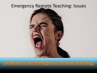 Emergency Remote Teaching: Issues
CANeLearn.net/emergency-remote-teaching/
 