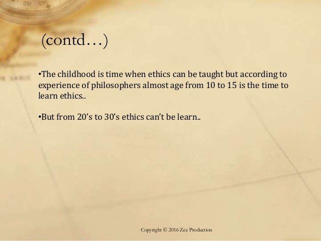 Can ethics be taught.?